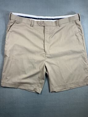 Bocaccio Men's Golf Shorts 44 Beige Taupe Pleated Cuffed Straight Leg Business